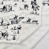 Ranch Life Western Toile Campfire Sherpa Throw, 6 MOQ