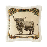 Highland Cow Campfire Sherpa Pillow, 6 MOQ