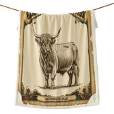 Highland Cow Campfire Sherpa Throw, 6 MOQ