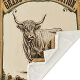 Highland Cow Campfire Sherpa Throw, 6 MOQ