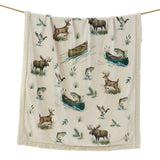 Deer Cabin Campfire Sherpa Throw