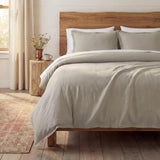 Hera Washed Linen Blend Flange Bedding Set