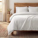 Hera Washed Linen Blend Flange Bedding Set
