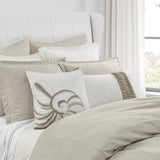 Hera Washed Linen Blend Flange Bedding Set