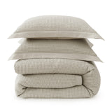 Stonewashed Cotton Waffle Weave Duvet Cover Set