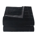 Stella Faux Silk Velvet Double Box Stitch Quilt Set