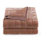 Stella Faux Silk Velvet Double Box Stitch Quilt Set