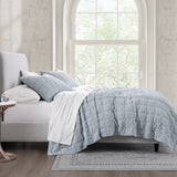 Stella Faux Silk Velvet Double Box Stitch Quilt Set