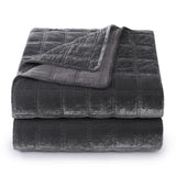 Stella Faux Silk Velvet Double Box Stitch Quilt Set