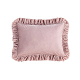 Stella Faux Silk Velvet Ruffled Oblong Pillow
