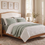 Beckett Washed Linen Blend Box Stitch Quilt Set