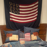 Horseshoe Flag Knit Throw