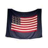 Horseshoe Flag Knit Throw