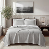 Stonewashed Cotton Waffle Weave Coverlet