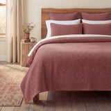 Stonewashed Cotton Velvet Quilt Set - Salmon