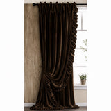 Petticoat Faux Silk Velvet Curtain Panel, Set of 2