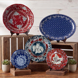 Patchwork Bandana 14PC Melamine Dinnerware Set, 2 MOQ