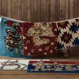 Patchwork Bandana Red Horses Jacquard Bath & Kitchen Rug, 2 MOQ