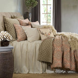 Luna Linen Bedspread Set with Drop Skirt in Light Tan color from HiEnd Accents