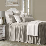Luna Linen Bedspread Set with Drop Skirt in Taupe color from HiEnd Accents