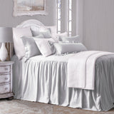 Luna Linen Bedspread Set with Drop Skirt in Grey color from HiEnd Accents
