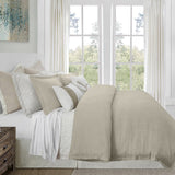 Hera Flange Linen Bedding Set in Light Tan color from HiEnd Accents