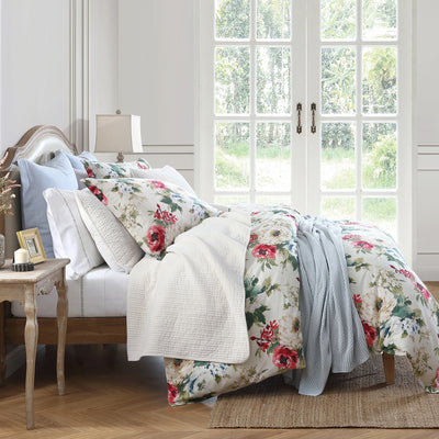 Peony Washed Linen Blend Bedding Set