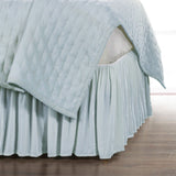 Stella Faux Silk Velvet Bed Skirt in Icy Blue color from HiEnd Accents