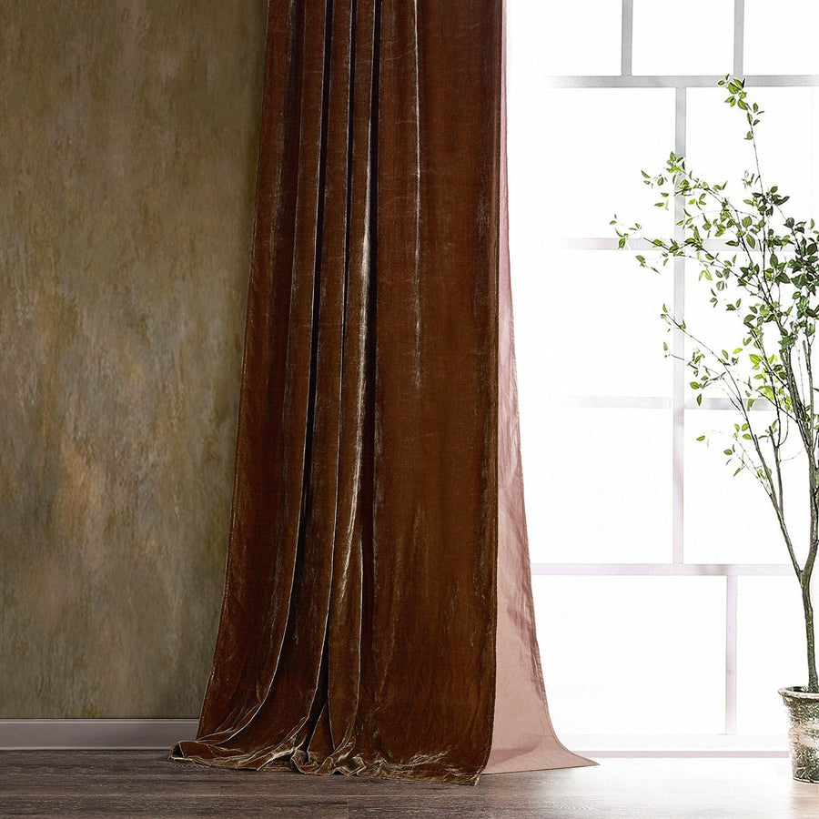 Stella faux silk velvet curtain