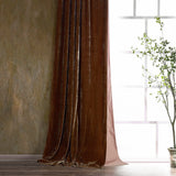 Stella Faux Silk Velvet Curtain in Copper Brown color from HiEnd Accents