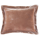 Stella Faux Silk Velvet Flanged Dutch Euro Pillow in Dusty Rose color from HiEnd Accents