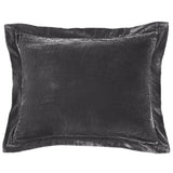 Stella Faux Silk Velvet Flanged Dutch Euro Pillow in Dark Slate color from HiEnd Accents