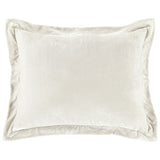 Stella Faux Silk Velvet Flanged Dutch Euro Pillow in Stone color from HiEnd Accents