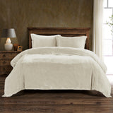 Stella Faux Silk Velvet Duvet Cover Set in Stone color from HiEnd Accents