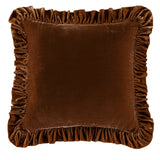 Stella Faux Silk Velvet Euro Sham in Copper Brown color from HiEnd Accents