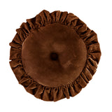 Stella Faux Silk Velvet Round Pillow in Copper Brown color from HiEnd Accents