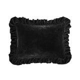 Stella Faux Silk Velvet Oblong Pillow in Black color from HiEnd Accents