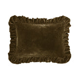 Stella Faux Silk Velvet Oblong Pillow in Green Ochre color from HiEnd Accents