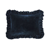 Stella Faux Silk Velvet Oblong Pillow in Midnight Blue color from HiEnd Accents