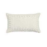 Stella Faux Silk Velvet Embroidered Lumbar Pillow in Stone color from HiEnd Accents