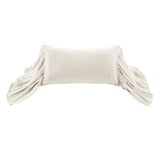 Stella Faux Silk Velvet Long Ruffled Pillow in Stone color from HiEnd Accents