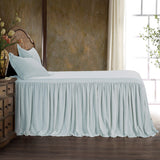 Stella Faux Silk Velvet Bedspread Set in Icy Blue from HiEnd Accents