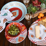 Southwest Motif Melamine Dinner Bowls, Set of 24