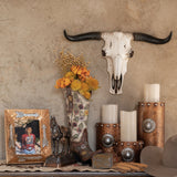 Faux Hammered Copper with Concho 3PC Candle Holder Set, 2 MOQ