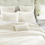 Stonewashed Cotton Velvet Quilt Set - Vintage White