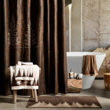 Clearwater Pines Chocolate Shower Curtain with matching bath set from HiEnd Accents