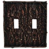Pine Bark Double Switch Wall Plate, 4 MOQ