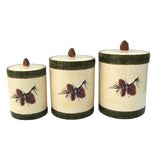 Pine Cone 3PC Canister Set, Case of 2 Sets