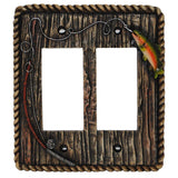 Rainbow Trout Double Rocker Wall Switch Plate, 4 MOQ