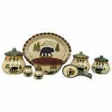 Bear Canister Set, Bear Salt and Pepper Shaker Set, Bear Serving Platter, Bear Serving Bowl, and Bear Spoon Rest from HiEnd Accents